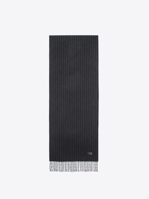 SAINT LAURENT signature striped scarf in cashmere and wool jacquard