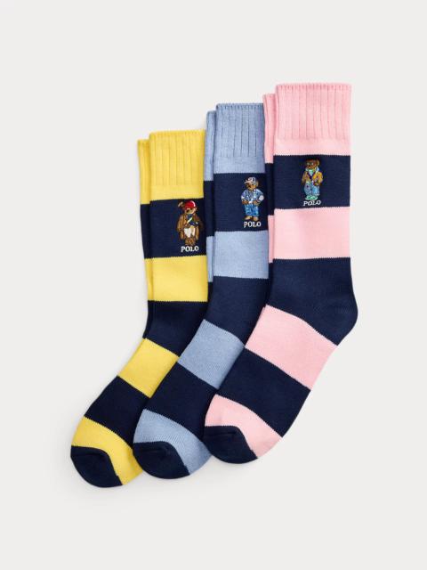 Polo Ralph Lauren Polo Bear Striped 3-Sock Gift Set