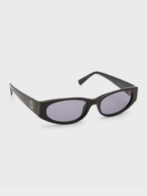 BY FAR Rodeo Round Acetate Sunglasses