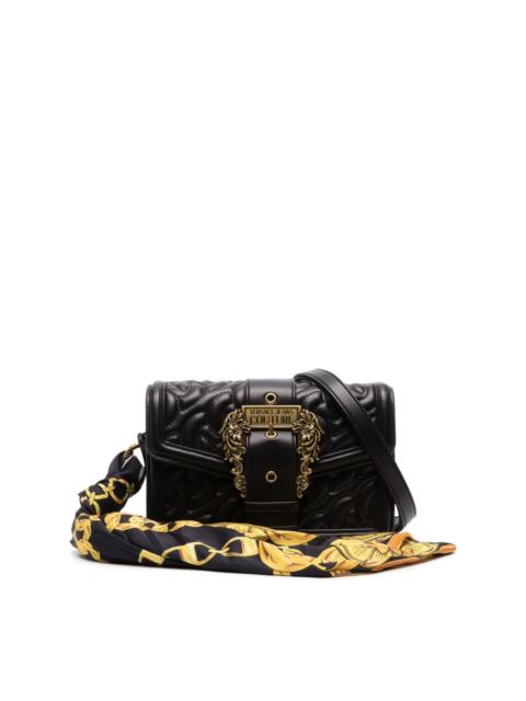 VERSACE JEANS COUTURE scarf-detailing logo-buckle shoulder bag