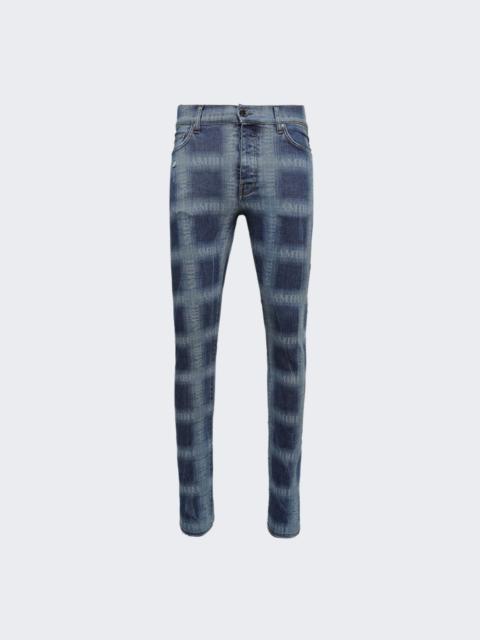 AMIRI Plaid Skinny Jean Medium Indigo