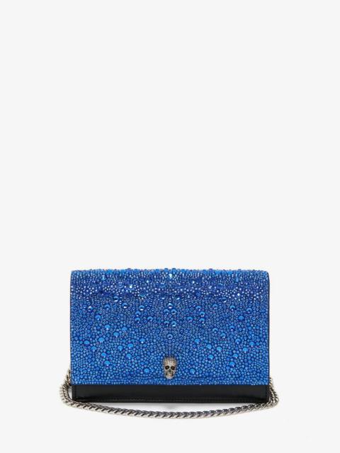 Alexander McQueen Small Crystal-embellished Skull Bag in Electric Blue