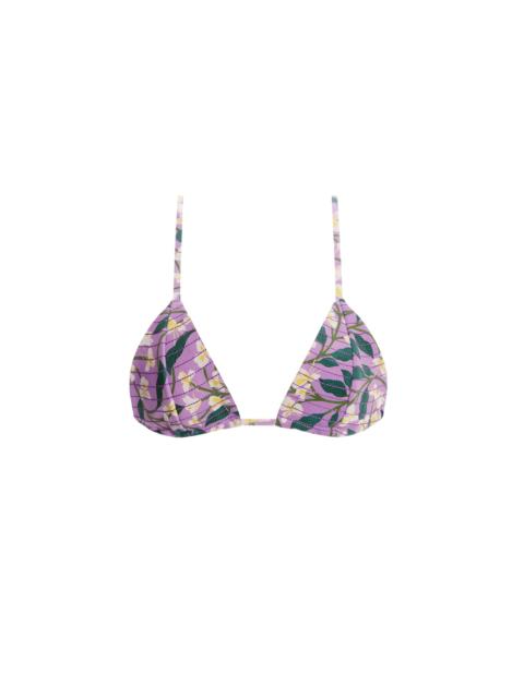 Agua by Agua Bendita Sabina Dos Gardenias Lila Bikini Top