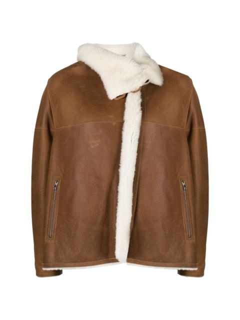 fur-lining leather jacket