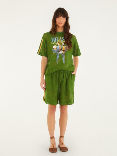 FARM RIO Green Brasil Samba Lace Shorts