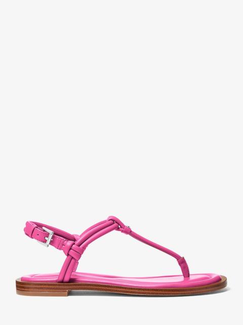 MICHAEL KORS Astra Leather T-Strap Sandal