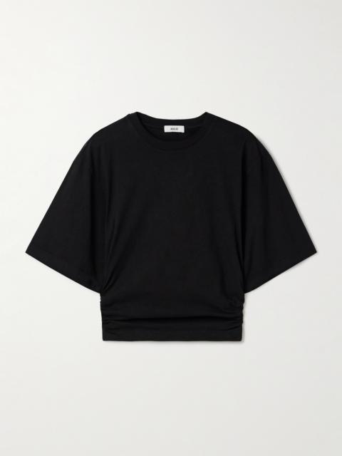 AGOLDE Shari Ruched Cotton-jersey T-shirt