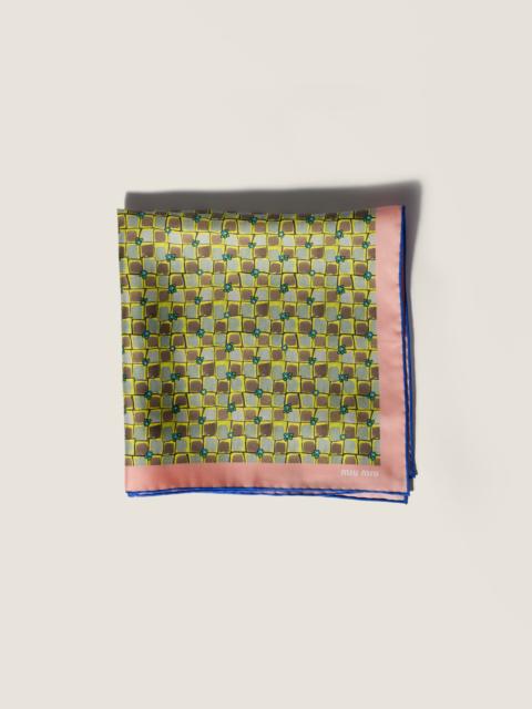 Miu Miu Printed twill scarf