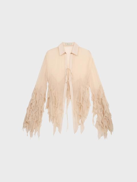 Blumarine ASYMMETRIC GEORGETTE BLOUSE WITH RUFFLES