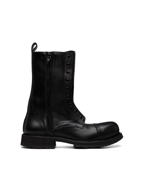 BALENCIAGA Black Truck Laceup Boots