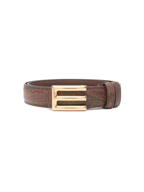 paisley-jacquard leather belt