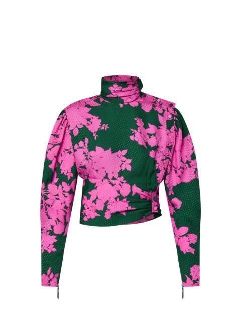 Louis Vuitton Bouquet Print Button Blouse