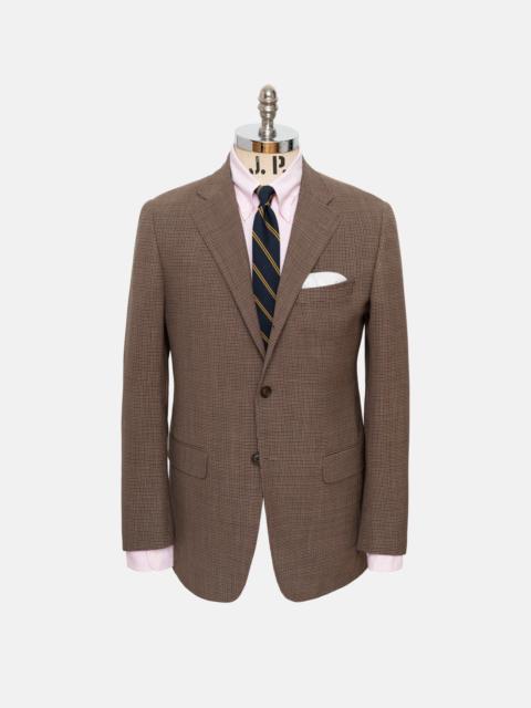 J. PRESS MADE-IN-USA BROWN MINI CHECK FOX AIR WOOL SPORT COAT