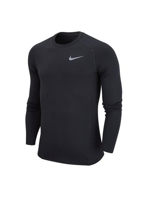 Men's Nike Round Neck Knit Breathable Long Sleeves Black T-Shirt CZ4281-010