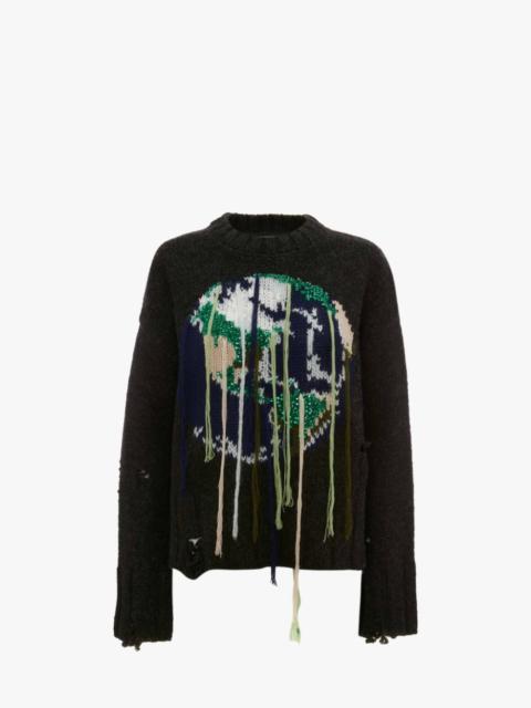 JW Anderson FRINGED GLOBE JUMPER