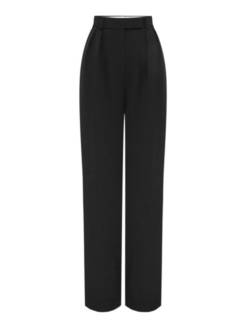 ALEX PERRY Tailored Wool-Blend Straight-Leg Pants black