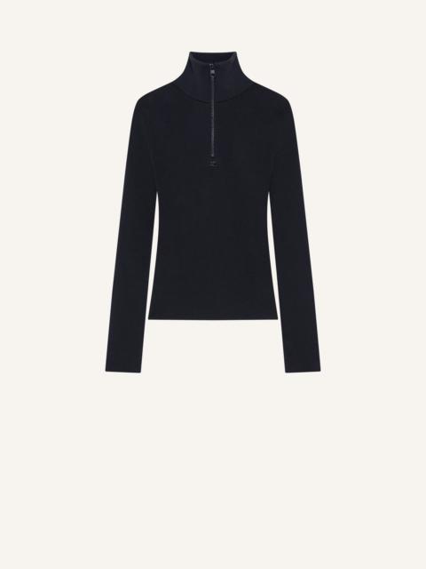 courrèges ZIPPED MOCKNECK SWEATER