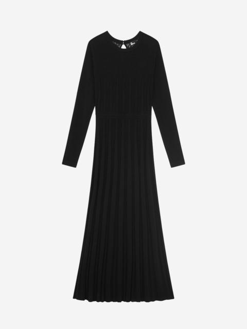 The Kooples MESH MAXI DRESS WITH BLACK LACE