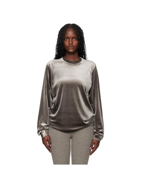 ESSENTIALS Brown Holiday Velour Classic Long Sleeve T-shirt