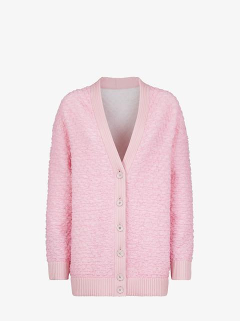 FENDI Pink embossed viscose cardigan