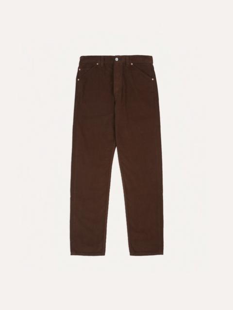 Drake's Brown Japanese Selvedge Needlecord Five-Pocket Trousers