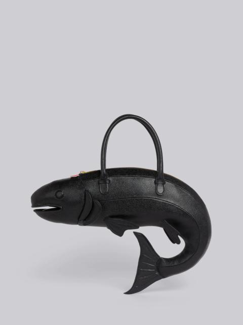 Thom Browne Black Pebble Grain Leather Salmon Bag