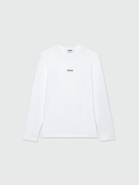 MSGM White jersey T-shirt with micro logo