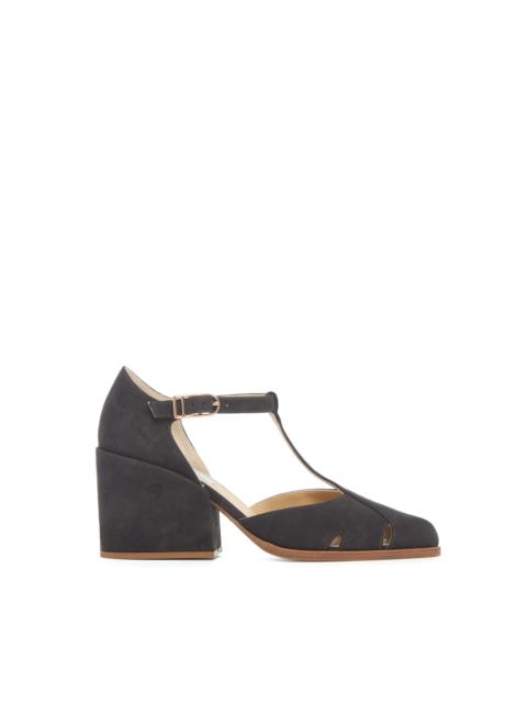 GABRIELA HEARST Hawes T-Strap Heel in Charcoal Suede