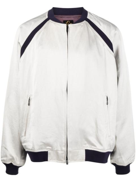 NEEDLES contrasting-panels zip-up jacket
