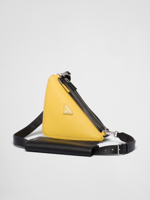 Prada Saffiano leather and leather shoulder bag