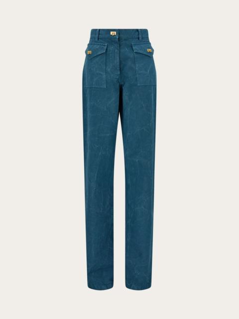 FERRAGAMO Washed gabardine trouser