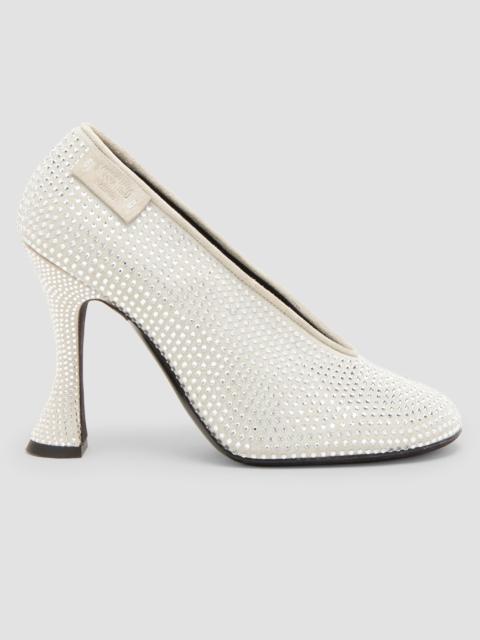 Moschino Women's 100MM Leather Duck Pumps - White