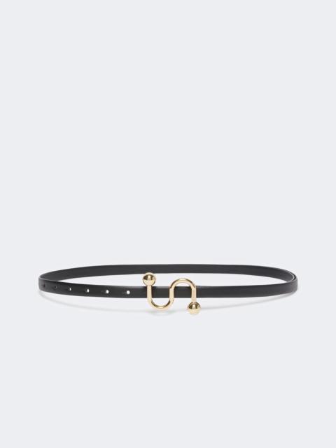 Sportmax POOL Leather low-waist belt - BLACK