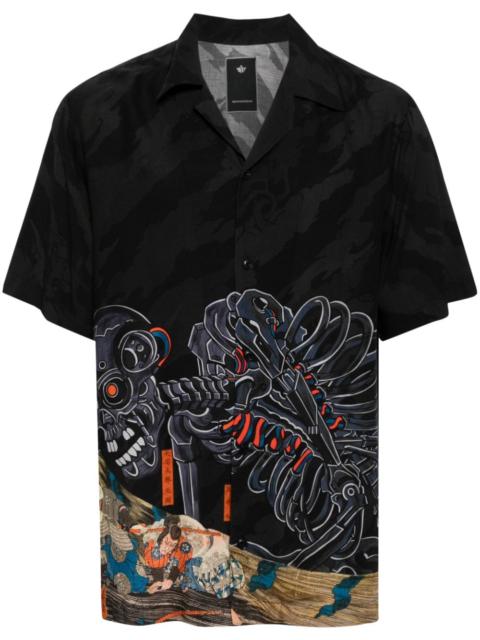 MAHARISHI Cyber Skeleton camp collar shirt