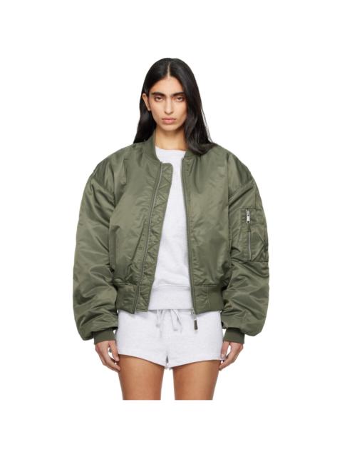 entire studios Khaki Cropped Broad Bomber Jacket