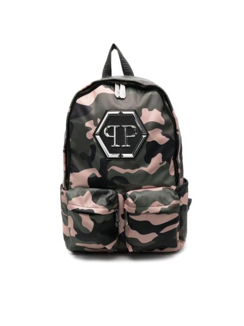 PHILIPP PLEIN Hexagon camouflage-print backpack