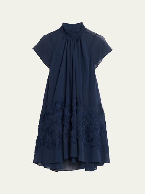 SIMKHAI Aveil Embroidered Organza Mini Dress