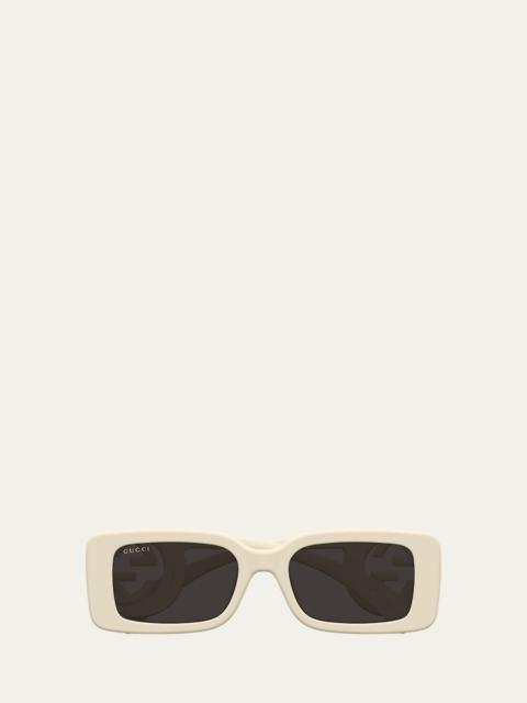 GUCCI Monochrome GG Rectangle Acetate Sunglasses