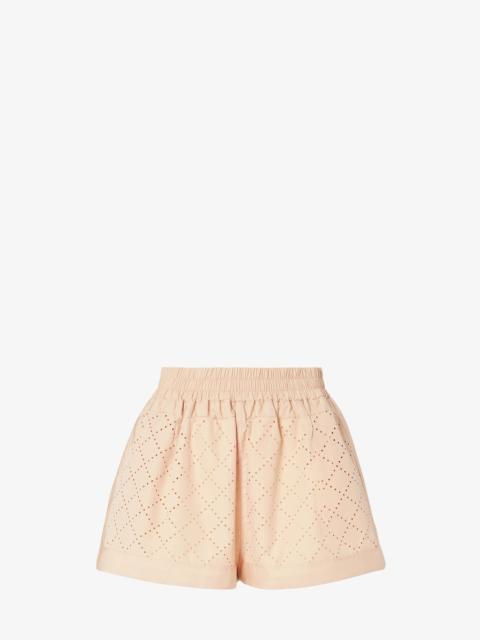 FENDI Shorts Beige cotton Argyle shorts
