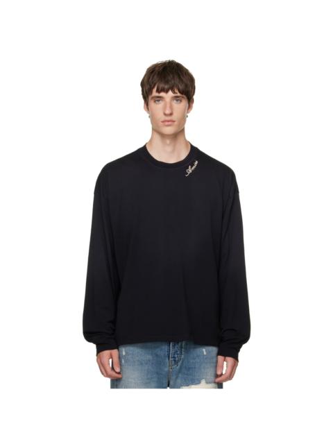 AMIRI Black 'AMIRI' Script Oversized Long Sleeve T-shirt