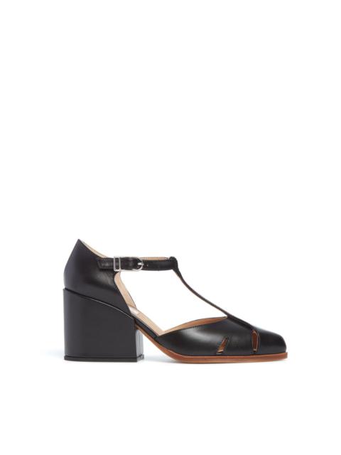 GABRIELA HEARST Hawes T-Strap Heel in Black Leather