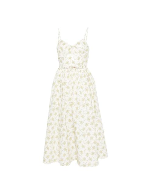 Sandro Lucette floral-print spaghetti-strap midi dress