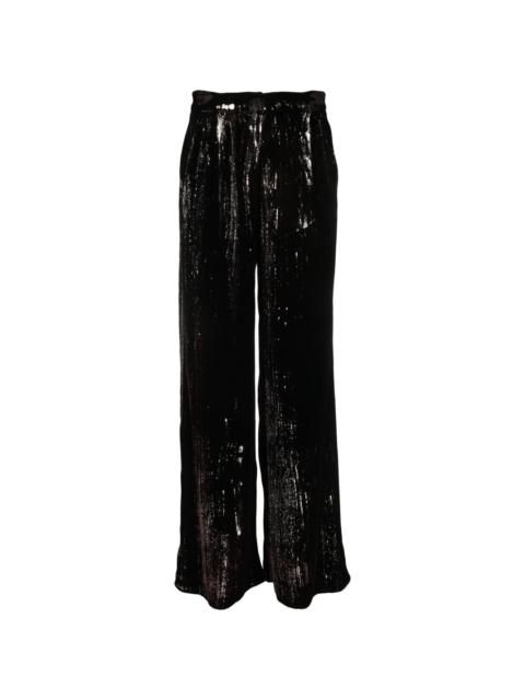 sequin-embellished flared trousers