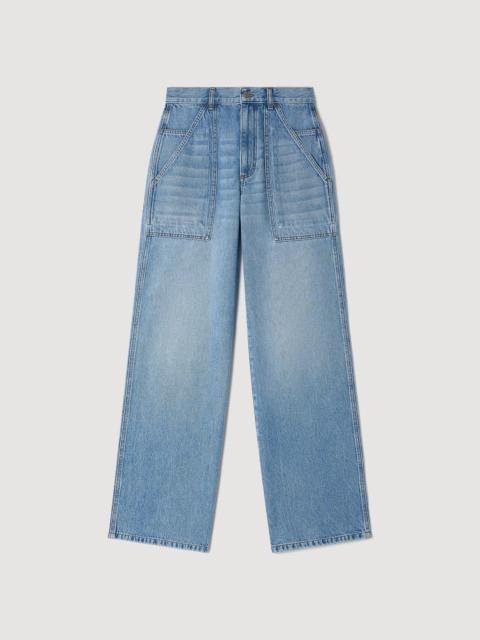 Sandro FADED WIDE STRAIGHT-LEG JEANS