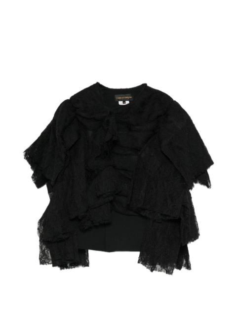 Comme Des Garçons ruffled lace-panel jacket