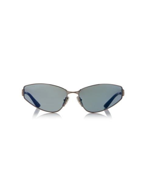 BALENCIAGA Cat-Eye Metal Sunglasses green