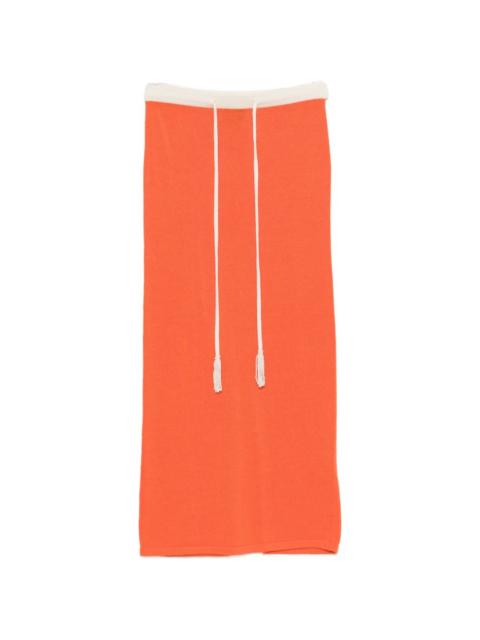 LESLIE AMON Noelle drawstring midi skirt