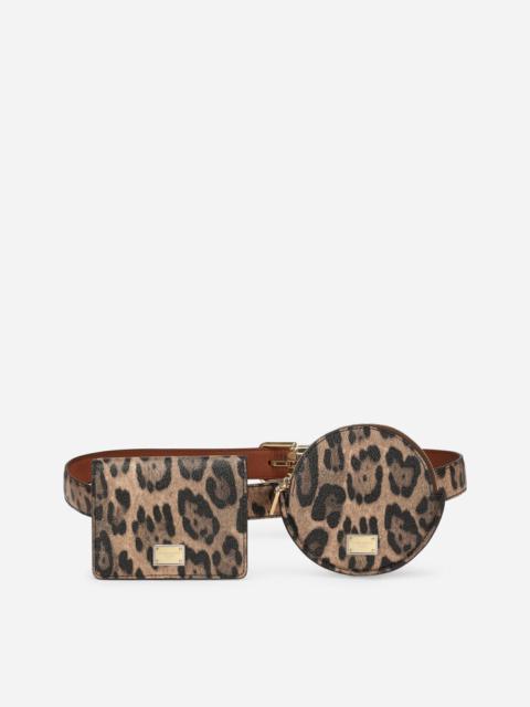 Dolce & Gabbana Leopard-print Crespo belt with mini bags