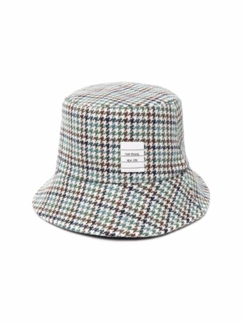houndstooth name tag appliqué bucket hat