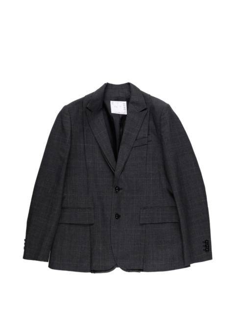 sacai checked blazer